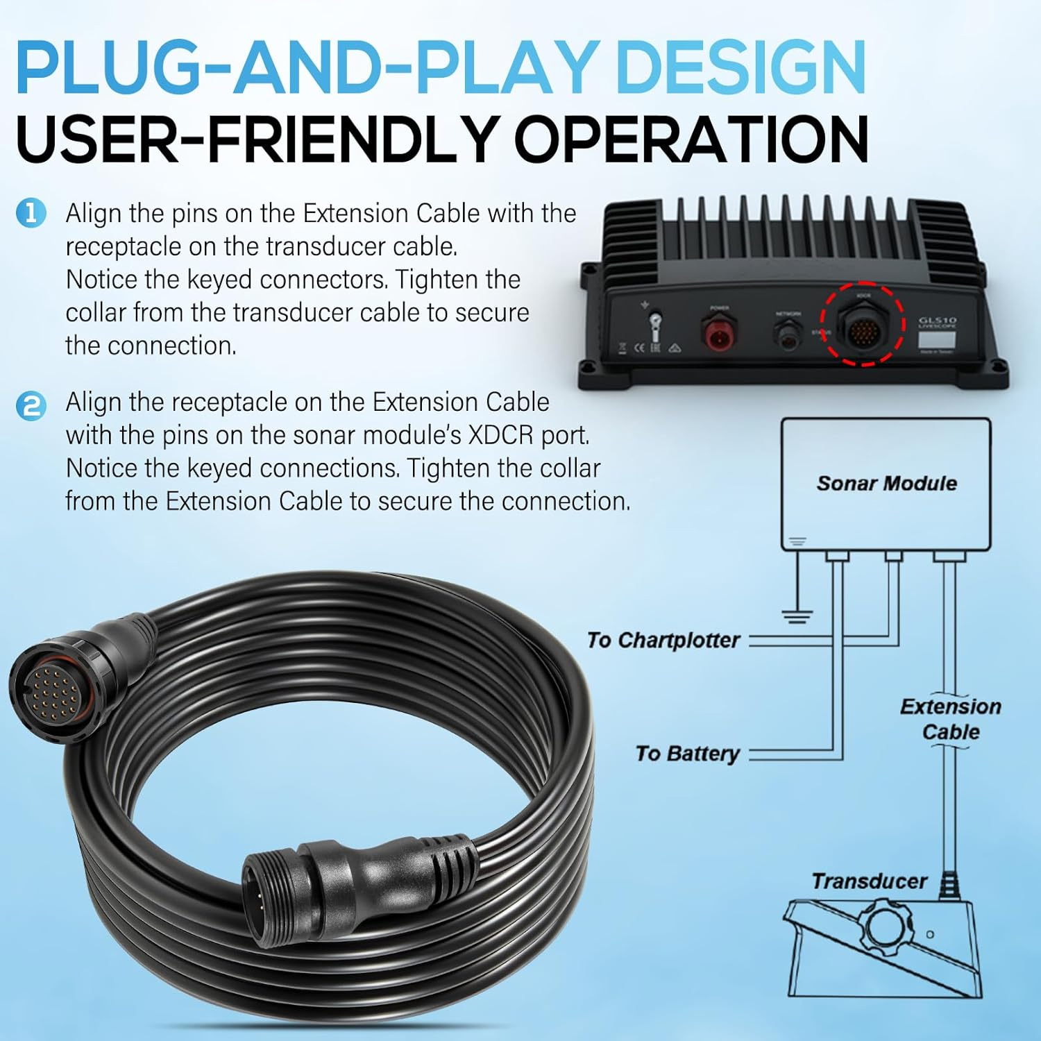 010-12855-00 Ship Transducer E - Fish Finder Cable recension och pris