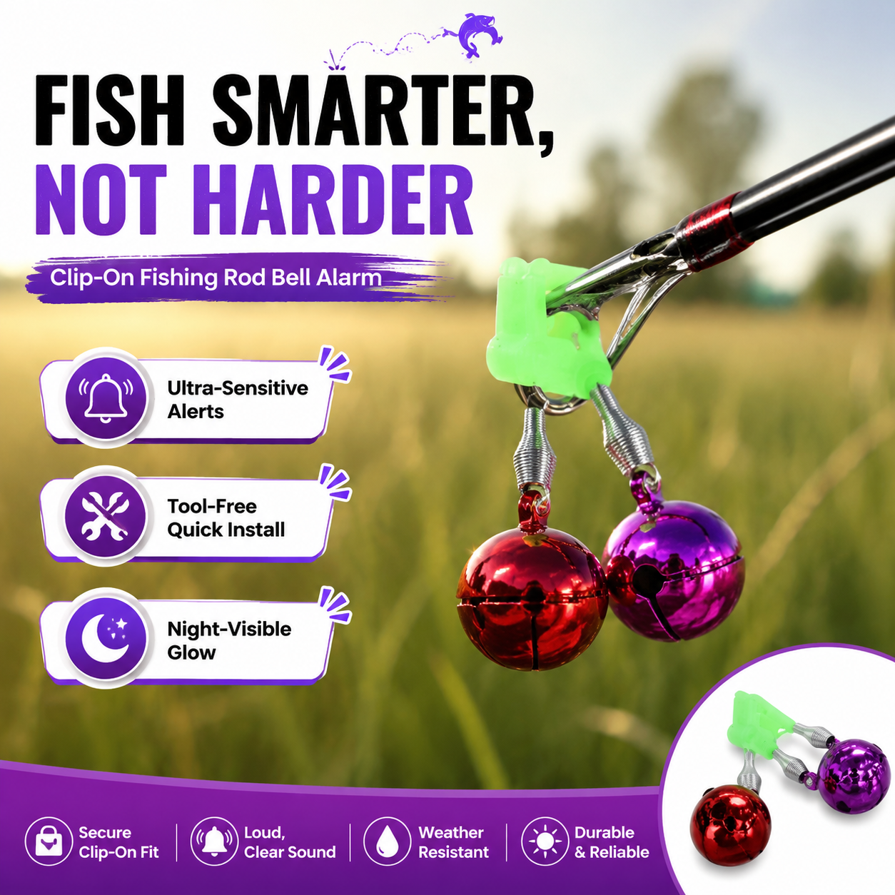 Fishing Bite Alarm Bell Metal  - Bite Indicator recension och pris