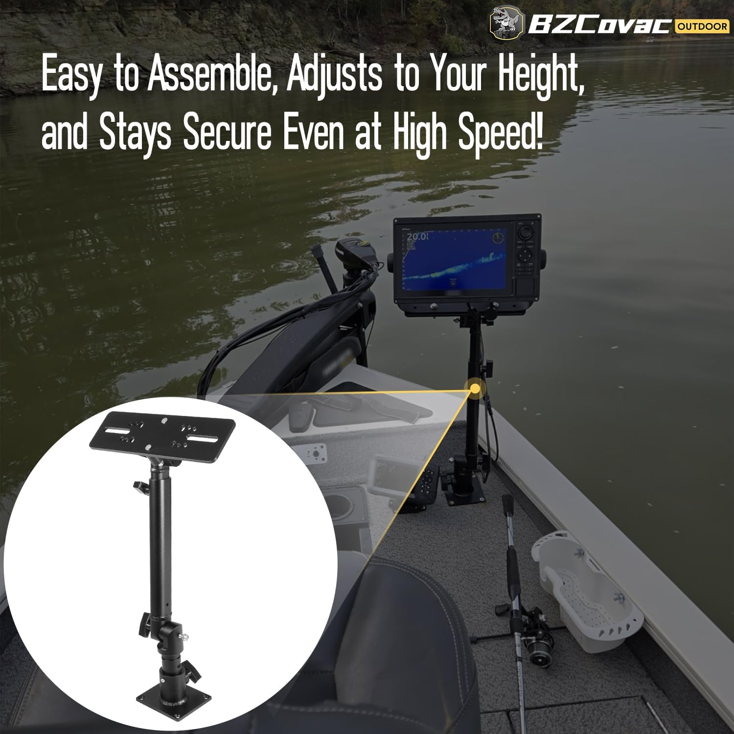 Marine Anodized Aluminum Monit - Fish Finder Mount recension och pris
