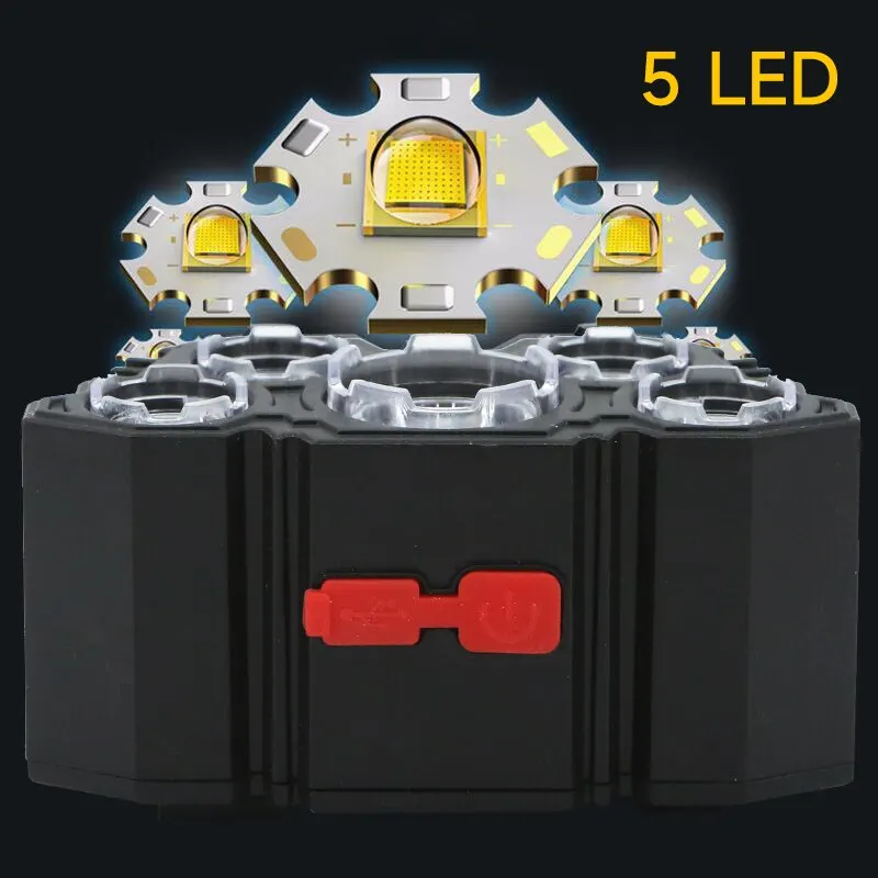 Rechargeable 5 LED Headlamp St - Fish Finder Battery recension och pris