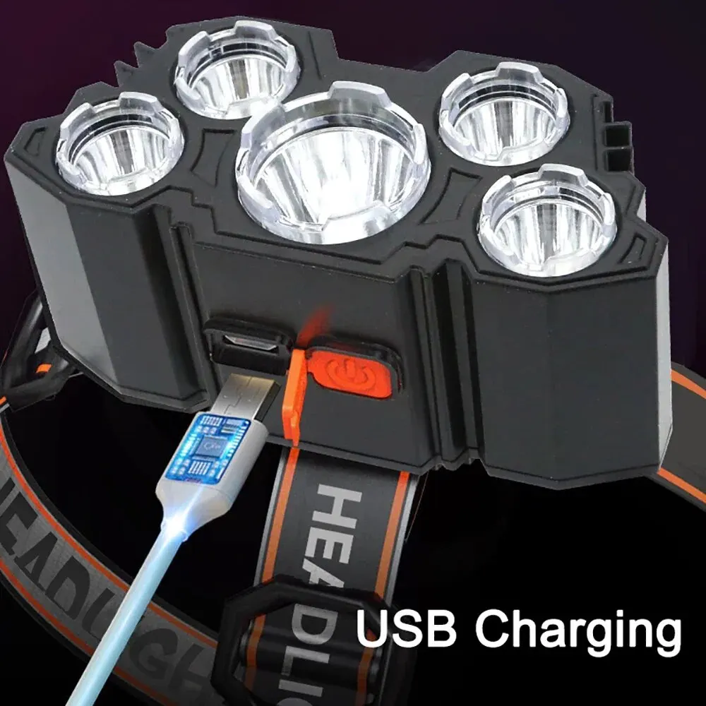 Rechargeable 5 LED Headlamp St - Fish Finder Battery recension och pris