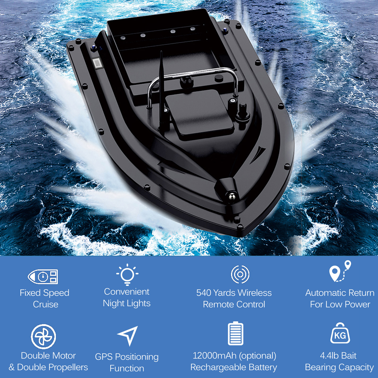 D16E GPS Fishing Bait Boat wit - Fishing Gps recension och pris